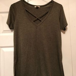 Bozzolo medium cross cross shirt olive green